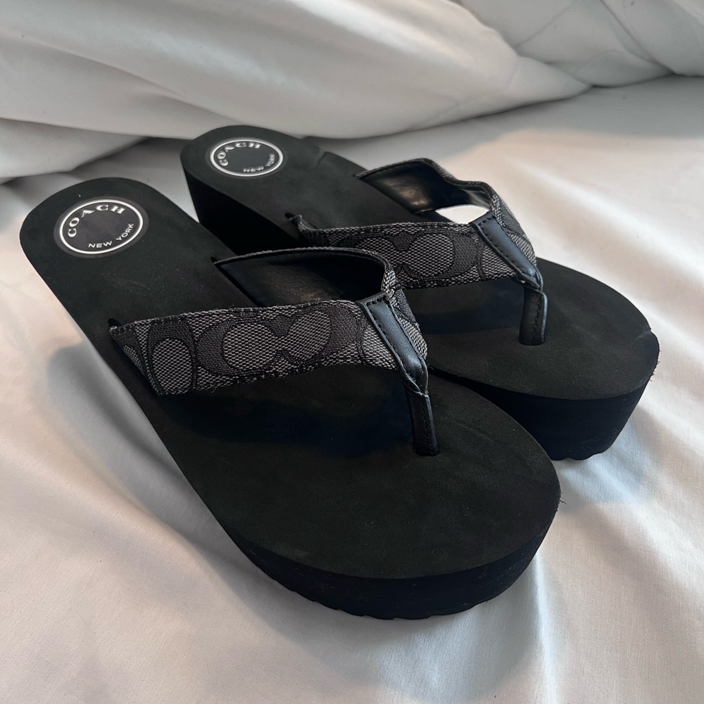 Coach Black Women's Wedge Sandals